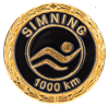 Märke i svart och guld 1000 km simning
