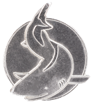 Silvermärke med haj